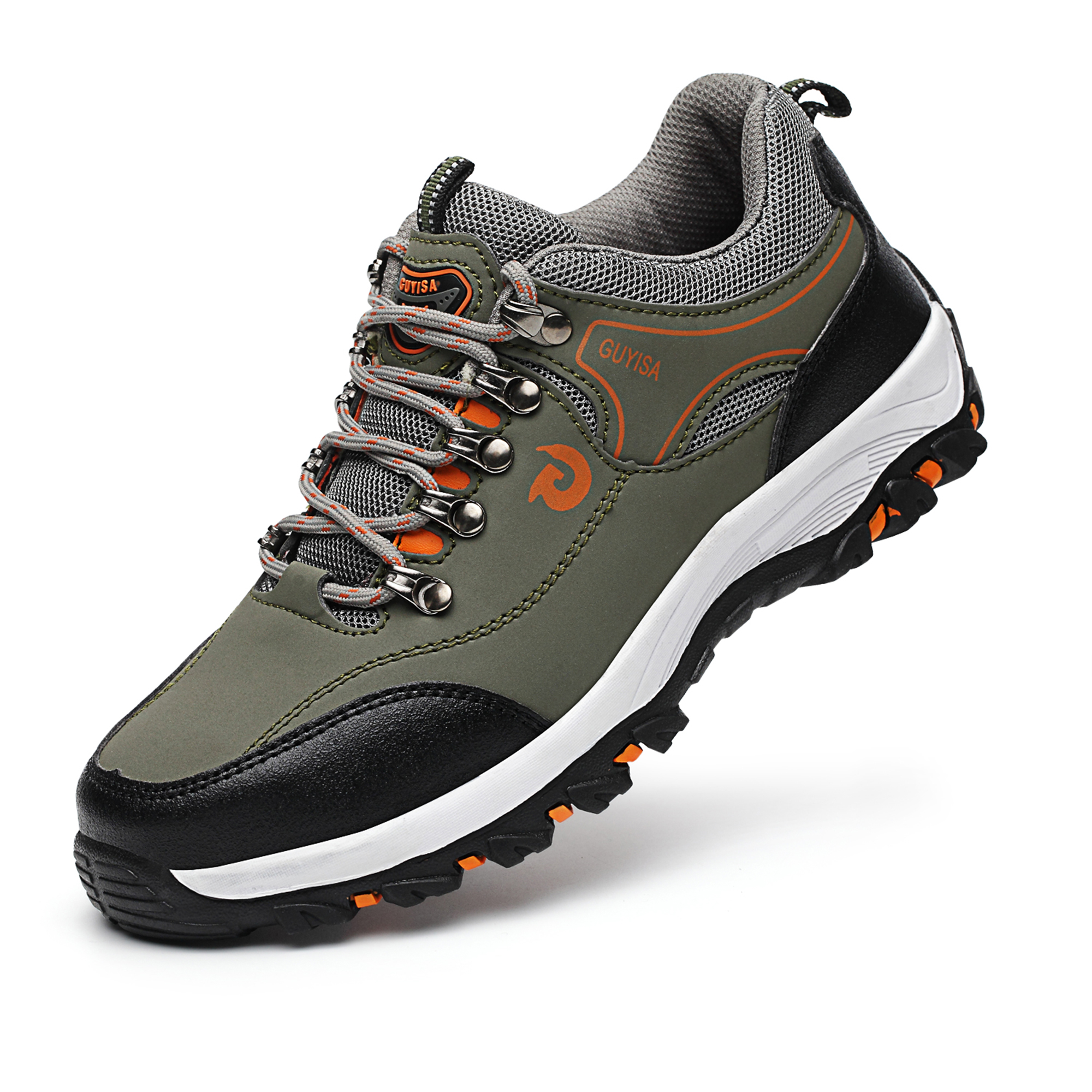 GUYISA All-Season Anti-Puncture Safety Boots Heavy Duty Rubber Work Shoes Metatarsal Guard for Outdoor Foot Protection