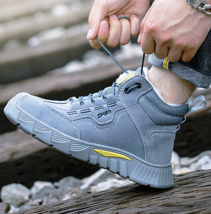 Men's 6kv Electrical Insulated Safety Shoes, Steel Toe Anti-Puncture Work Boots, Suede Upper with Rubber Sole