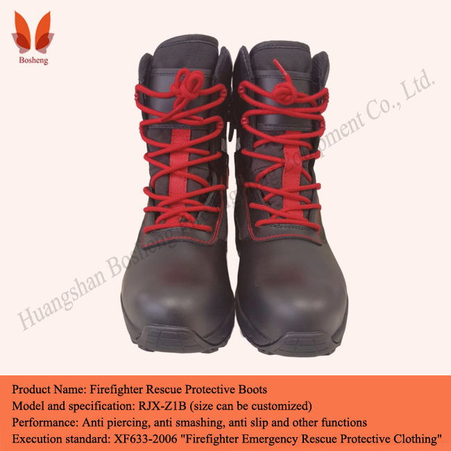 Firefighters' emergency rescue boots, fire rescue boots, safety shoes, carbon fiber toe caps, anti smashing boots