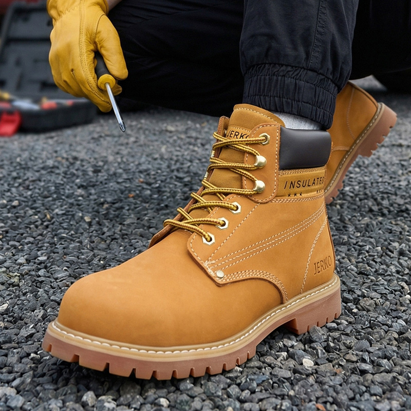 M0081ST-Wholesale Oil Resistant, Acid and Alkali Resistant Safety Boot , Rubber Outsole Middle Cut Safety Shoes Boots