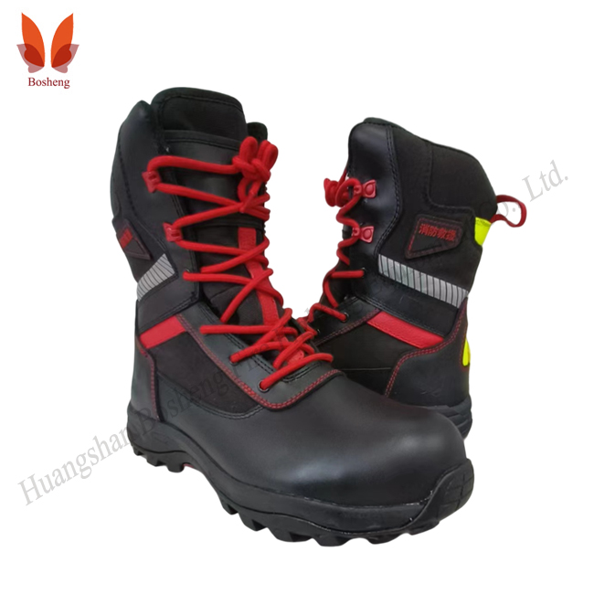 Firefighters' emergency rescue boots, fire rescue boots, safety shoes, carbon fiber toe caps, anti smashing boots