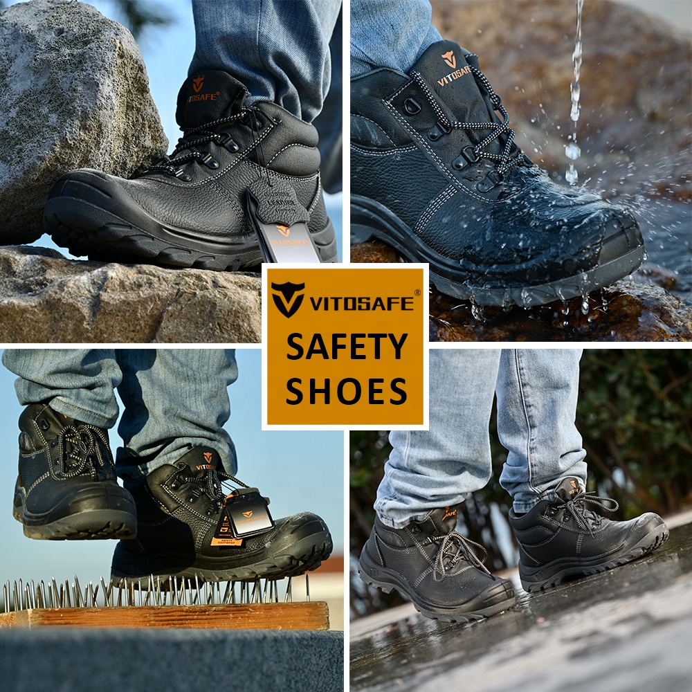 VITOSAFE Cheap Price High Quality Anti-slip Steel Toe Shoes Work Safety Shoes Boots for Men Botas De Seguridad Para Hombre