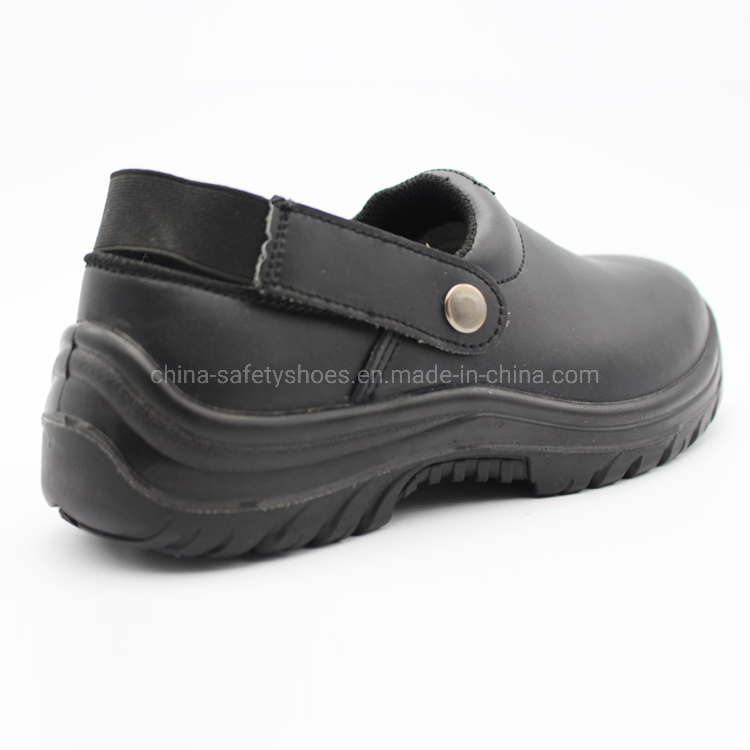Full Grain Leather Work Safety Shoes for Chef Kitchen Slippers