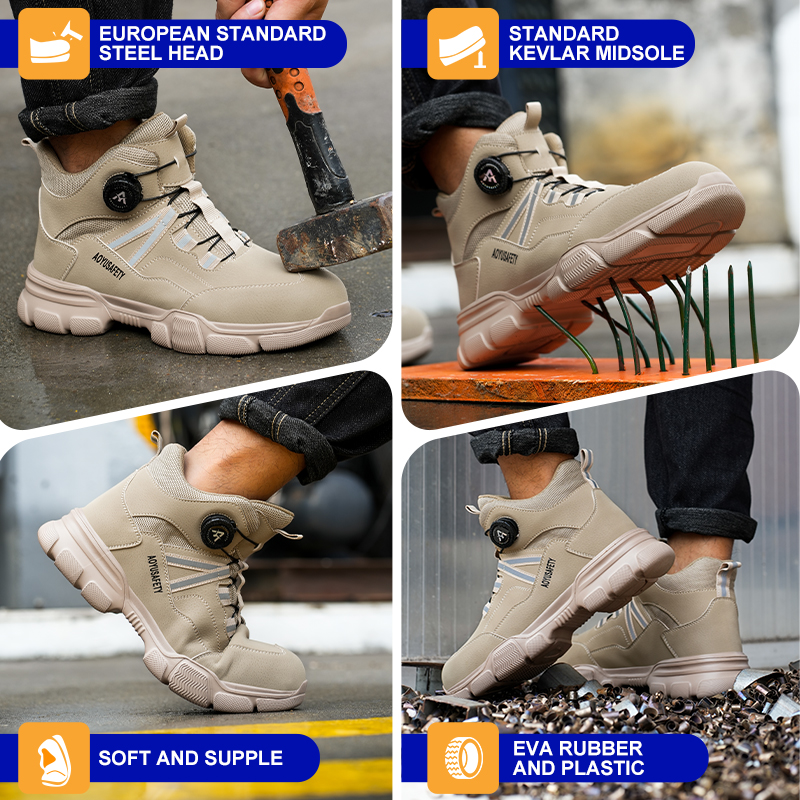 OEM Factory Use Mid Cut Safety Shoes Lightweight Breathable Sneak Sport Work Boots Anti-smashing Fur Lining Unisex Winter