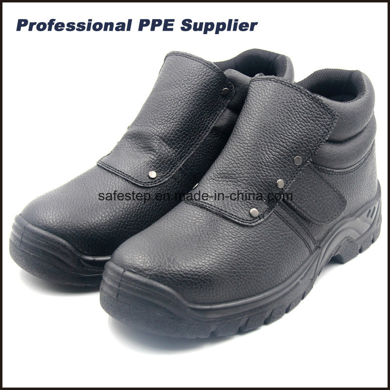 CE Black Men′ S Ankle Genuine Leather Steel Toe Cap Anti Static Oil Resistant Cheap Welder Work Safety Boots Manufacture
