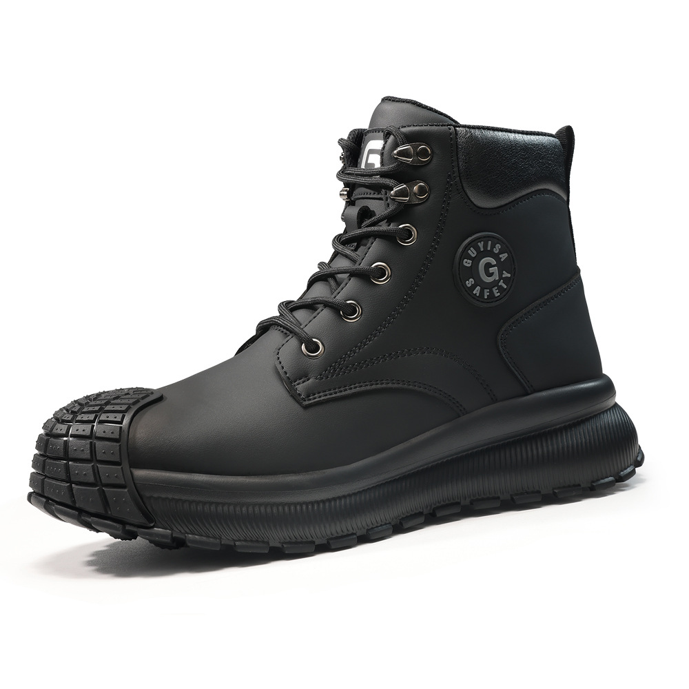 New Cross-Border Men's Safety Shoes Anti-Smash Puncture-Proof Slip-Resistant Steel-Toed Waterproof Microfiber Safety Shoes