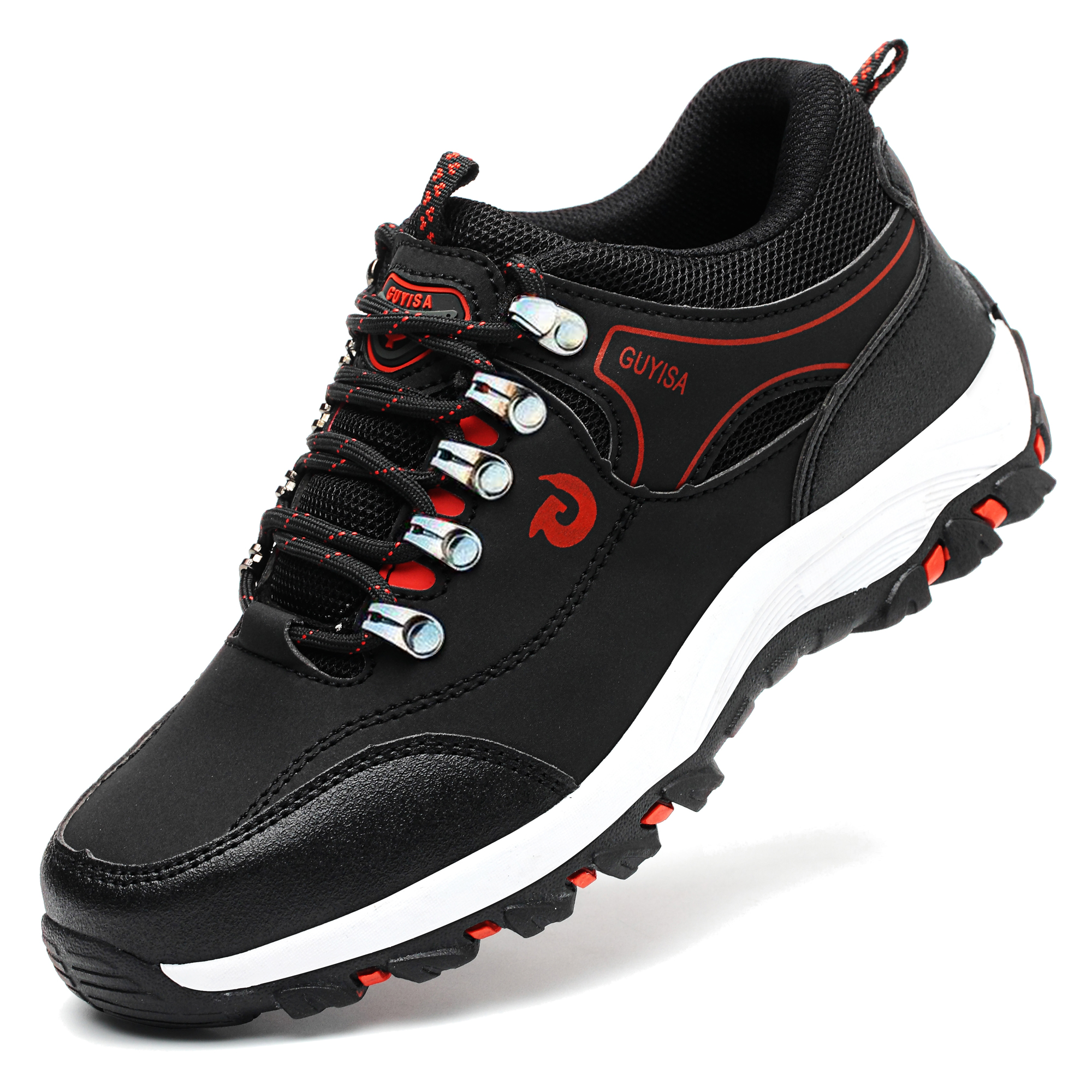 GUYISA All-Season Anti-Puncture Safety Boots Heavy Duty Rubber Work Shoes Metatarsal Guard for Outdoor Foot Protection