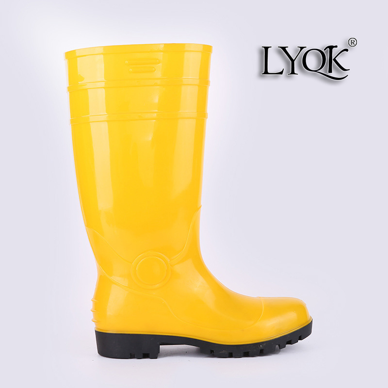 803 Double Steel Toe Midsole Waterproof Rubber PVC Working Protective Rain Boots