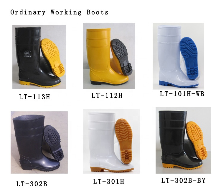 Thick Soled Cheap Popular Designed Unisex Pink Pvc Safety Waterproof Work Fishing Boots Rain Boots Wholesale