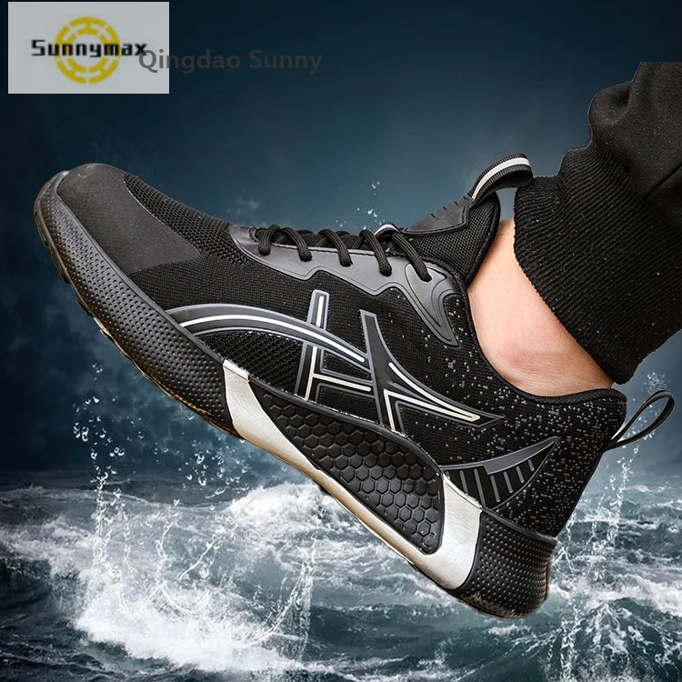 Lightweight Breathable Men's Athletic Sneakers with Steel Toe Safety