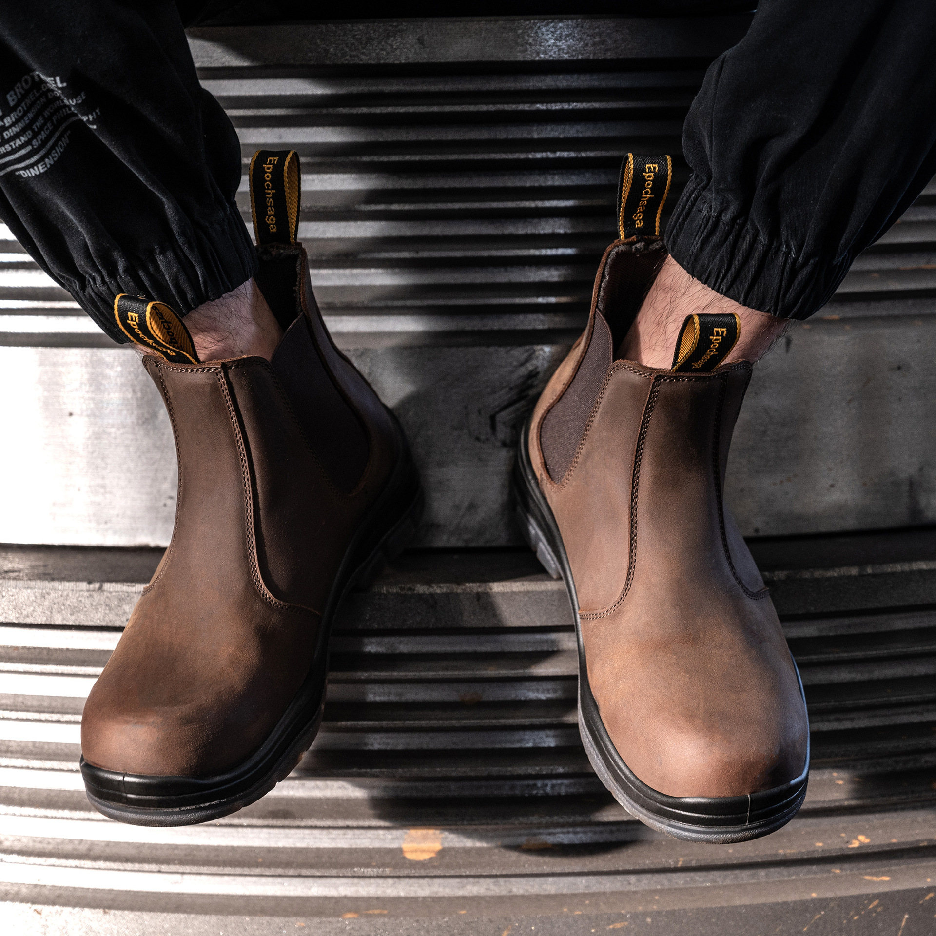 Men's Lightweight Top-Selling Steel Toe Safety Work Boots Cow Leather Sole Slip Resistant PU Industrial Factory Environments