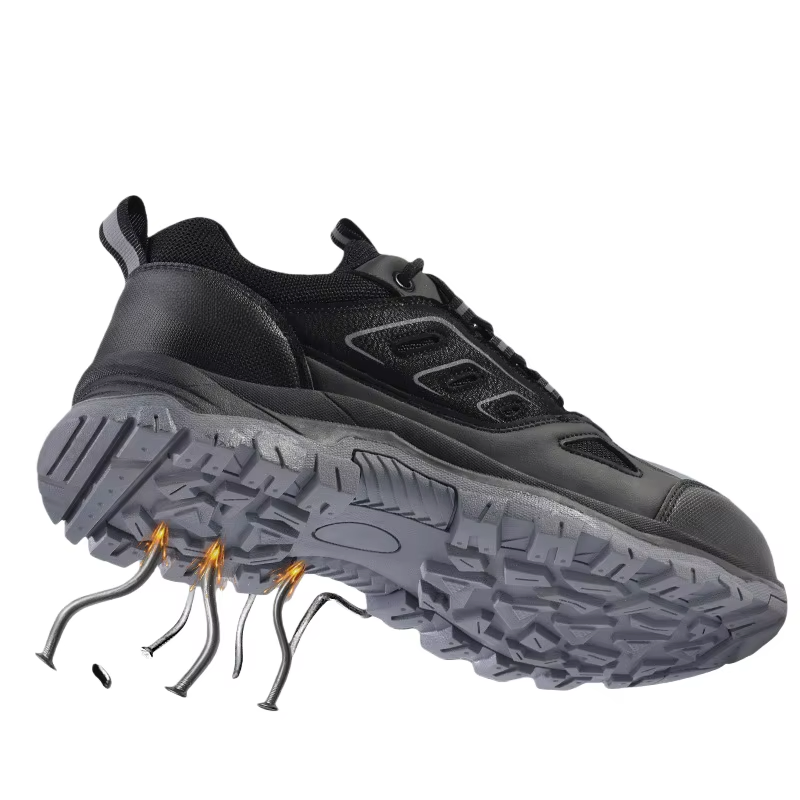 Lightweight Safety Work Sneakers with Slip-Resistant Rubber Outsole