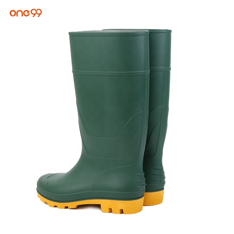 One99 Adult Garden Rain Boots Shoes Custom Waterproof PVC Safety Rain Boots Wholesale Long Rubber Work Boots Agriculture