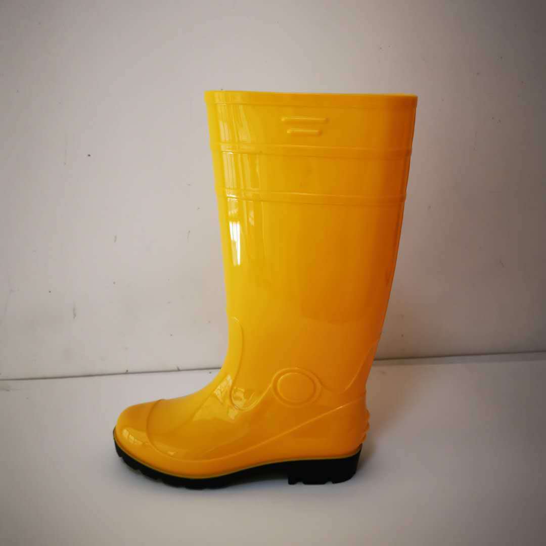 Polyvinyl Chloride (PVC) Waterproof Breathable Soft Knee-High Safety Boots with Steel Toe Steel Plate High Quality Oil Resistant