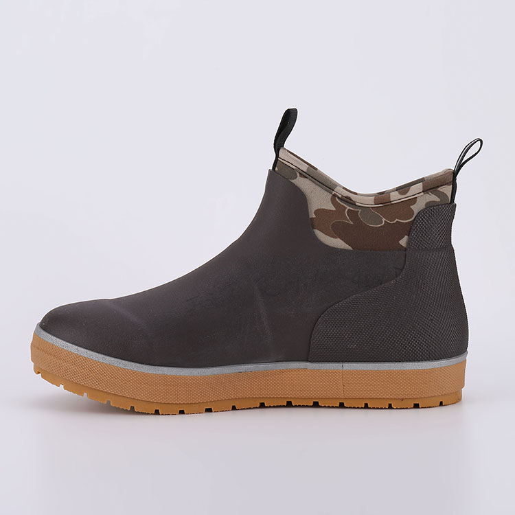 Men Waterproof Rubber Rain Boots Anti-Slip Low Heel Work Gumboots Outdoor Safety Footwear