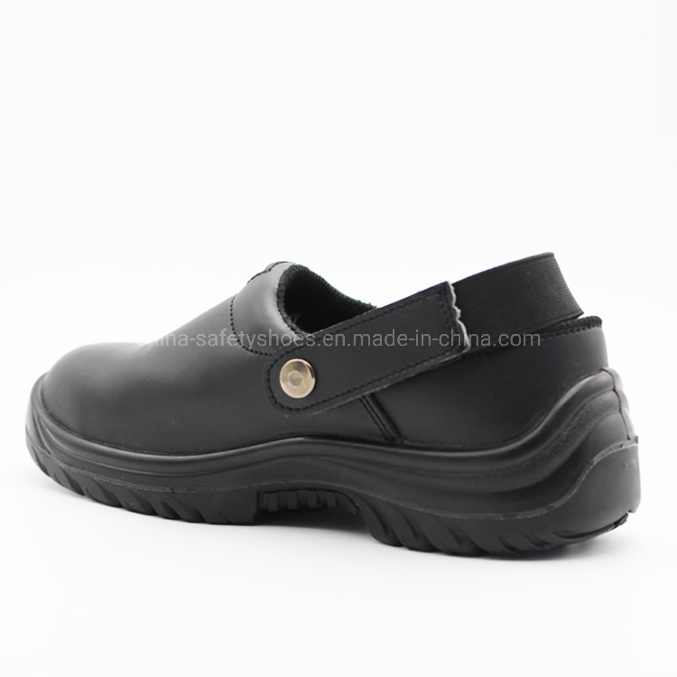 Full Grain Leather Work Safety Shoes for Chef Kitchen Slippers