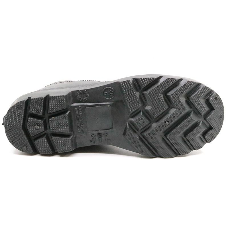 CE Verified Oil Acid Alkali Resistant Waterproof Ankle PVC Rain Shoes Anti Slip Steel Toe Puncture Proof PVC Safety Ankle Rain Boots