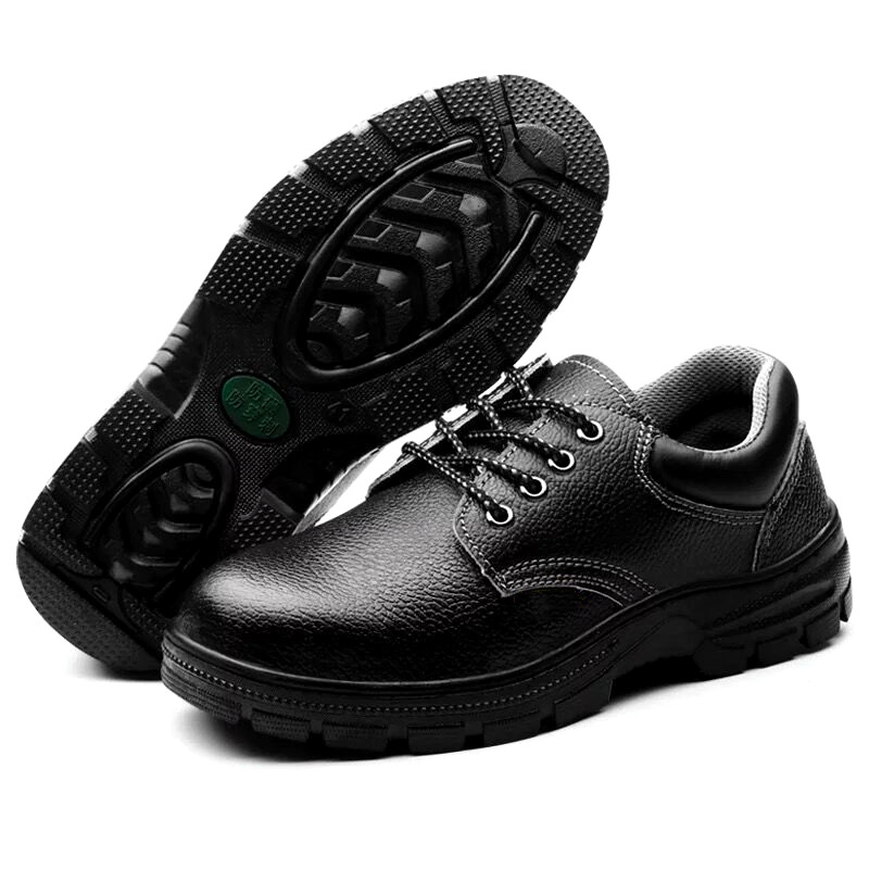 Genuine Leather Safety Shoes Steel Toe Steel Sole Work Safety Boots