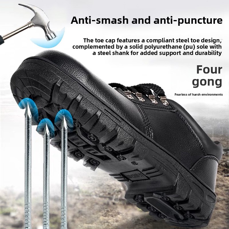 Labor Protection Shoes Anti-smashing Anti-piercing Industrial Non-slip Wear-resistant Construction Safety Shoes