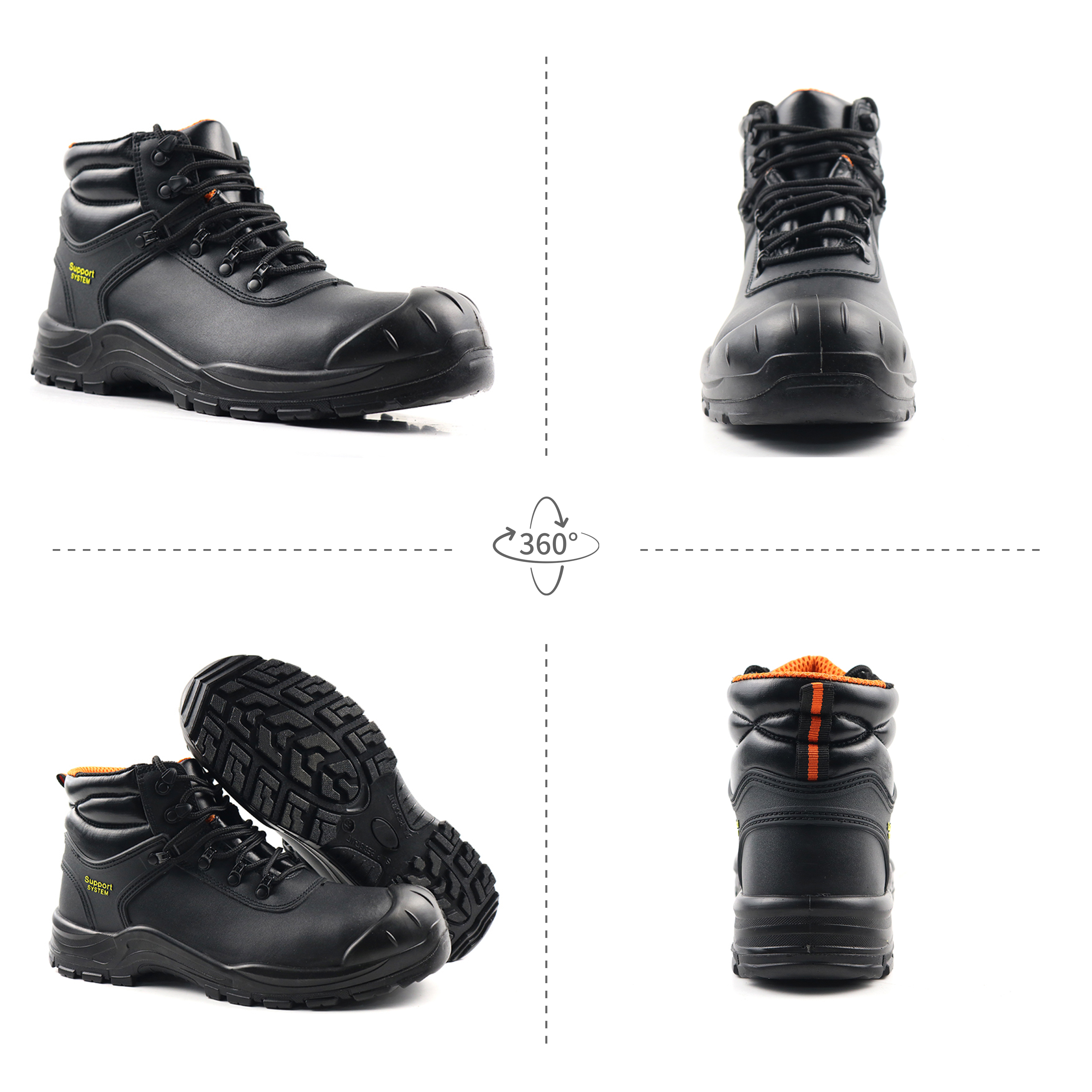 New Style Construction Waterproof Genuine Leather Anti slip Work Safety Shoes for Man Safety Shoes Steel Toe Work Boots Safety