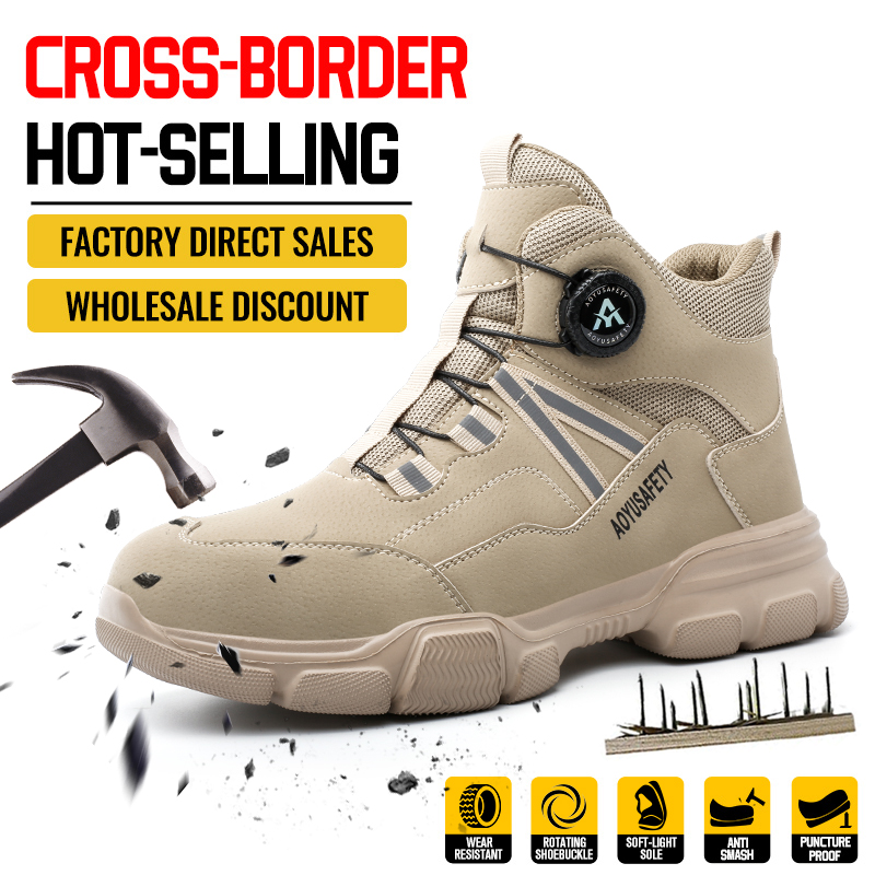 OEM Factory Use Mid Cut Safety Shoes Lightweight Breathable Sneak Sport Work Boots Anti-smashing Fur Lining Unisex Winter
