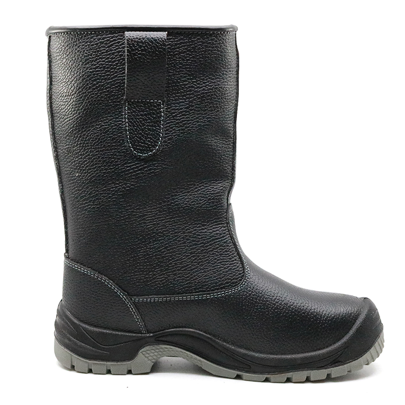 Non-Slip Oil Resistant Black Leather Steel Toe Prevent Puncture Welders Safety Boots Anti Static Water Proof Welding Boots Without Laces