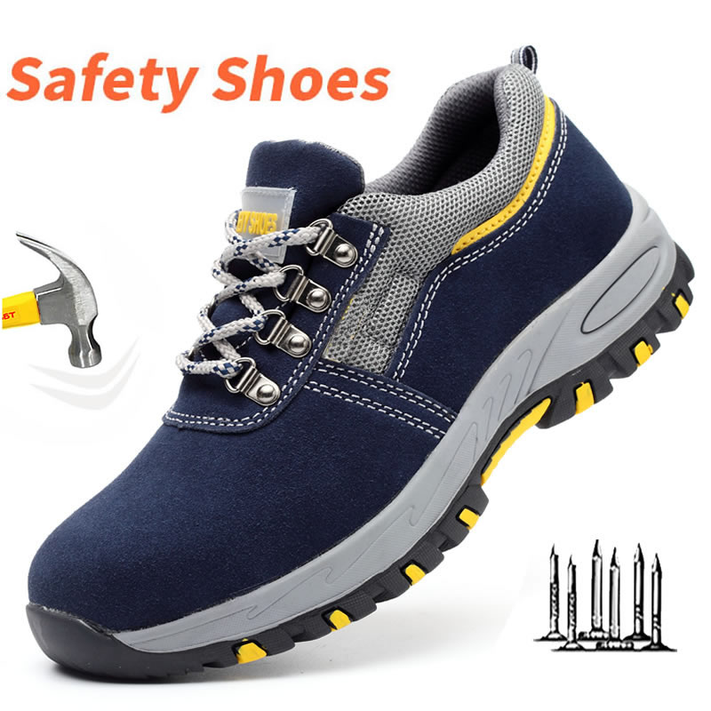 Leather safety shoes Light Weight Work shoes Industrial Worker Summer Steel Toe Safety boots Zapatos De Seguridad