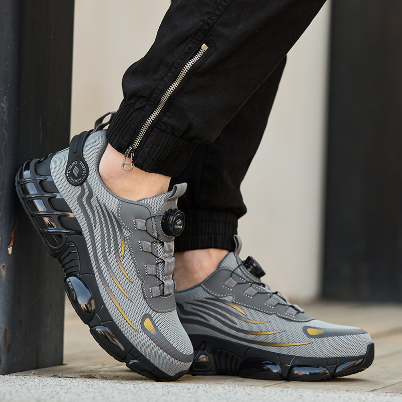 Fashionable New Four Season Steel Toe Safety Shoes, Shoeless Shoe Design, Lightweight, Breathable, Soft Comfortable Work Shoes