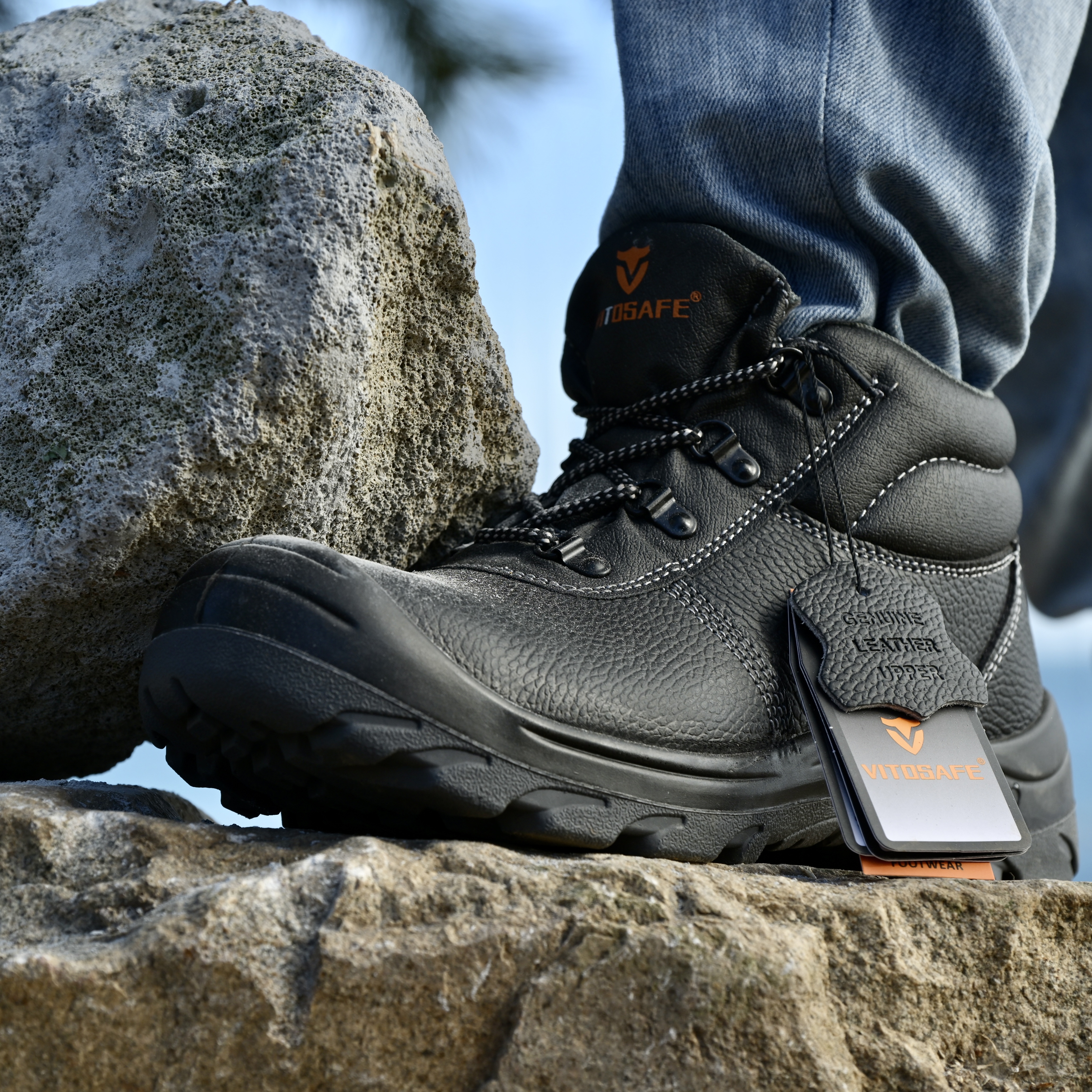 VITOSAFE Cheap Price High Quality Anti-slip Steel Toe Shoes Work Safety Shoes Boots for Men Botas De Seguridad Para Hombre