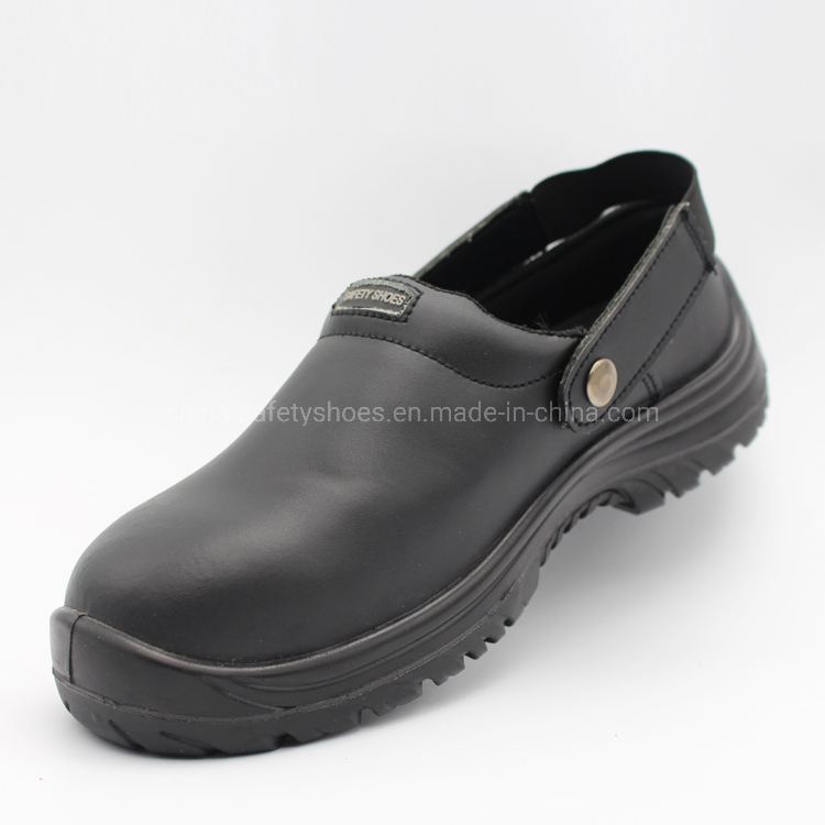 Full Grain Leather Work Safety Shoes for Chef Kitchen Slippers