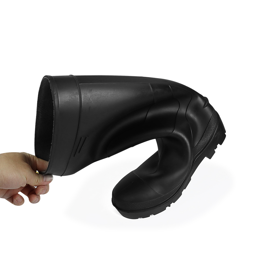High Quality Steel Toe Black PVC Rain Boots Waterproof Anti-Slip Chemical Resistant Winter Work Shoes for Agriculture