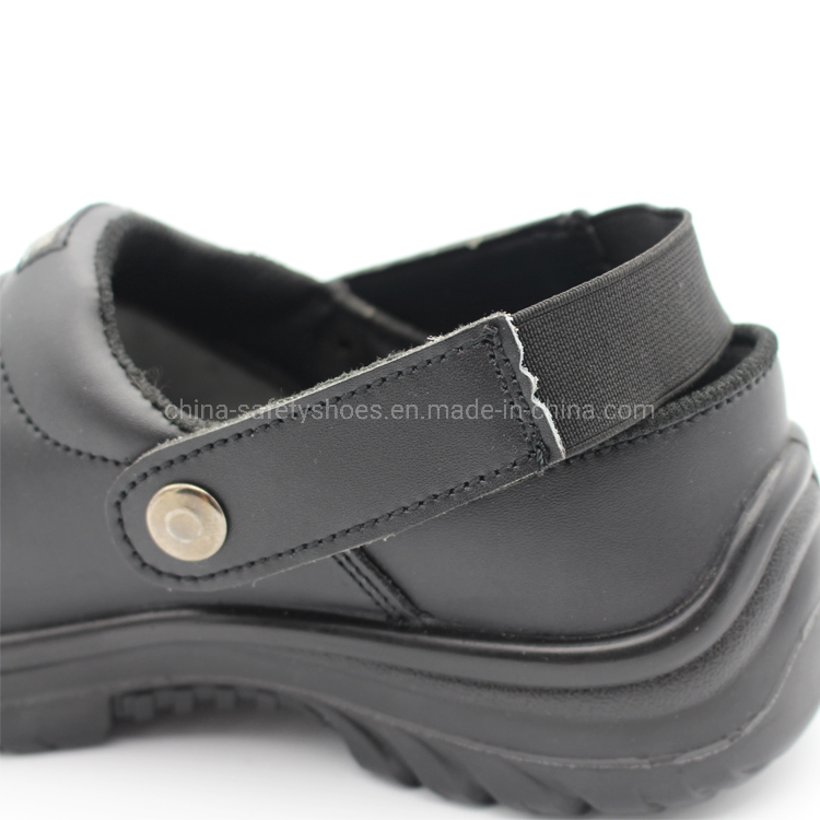 Full Grain Leather Work Safety Shoes for Chef Kitchen Slippers