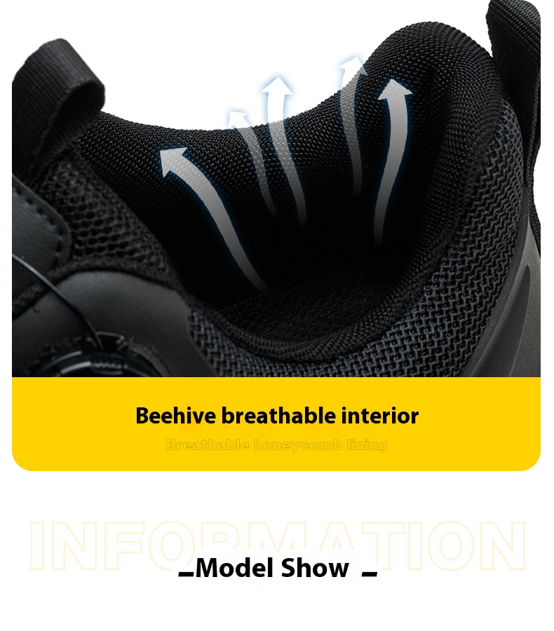 Men's Lightweight Summer Safety Shoes Anti-Impact Puncture-Resistant Breathable Woven Fabric Anti-Slip Odor-Free Work Shoes