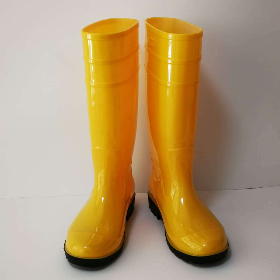 Polyvinyl Chloride (PVC) Waterproof Breathable Soft Knee-High Safety Boots with Steel Toe Steel Plate High Quality Oil Resistant