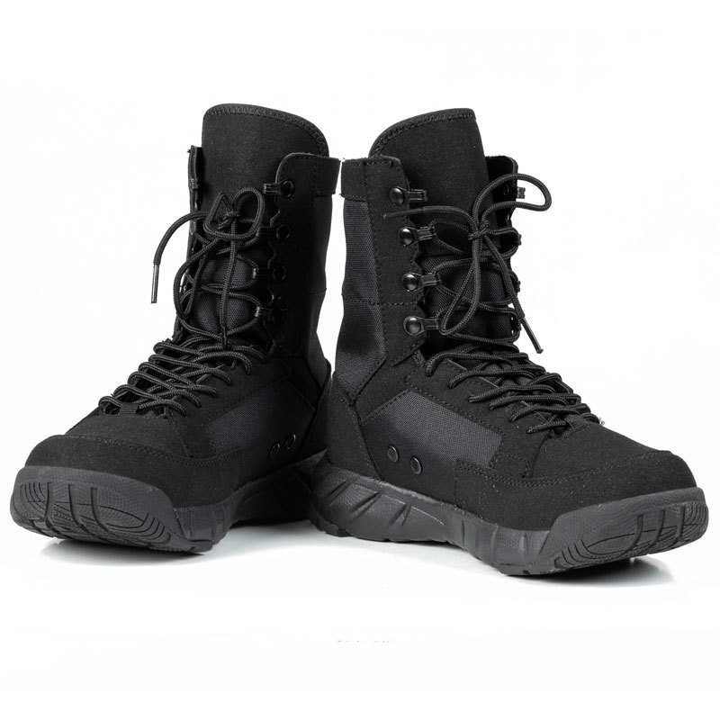 High Quality Outdoor Activity Ultra Lightweight Cowhide + Oxford Combat Tactical Shoes Waterproof Safety Work Hiking Boots