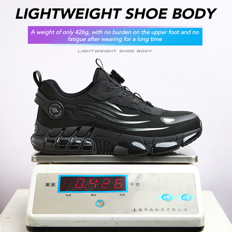 Fashionable New Four Season Steel Toe Safety Shoes, Shoeless Shoe Design, Lightweight, Breathable, Soft Comfortable Work Shoes