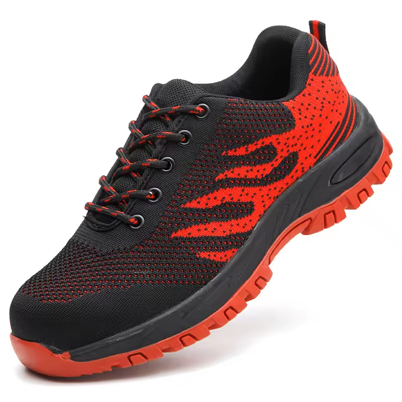 Classic Summer Breathable Sports Style Work Shoes Lightweight Fly Knit Women Work Boots S1P S3 Mens Safety Shoes With Steel Toe