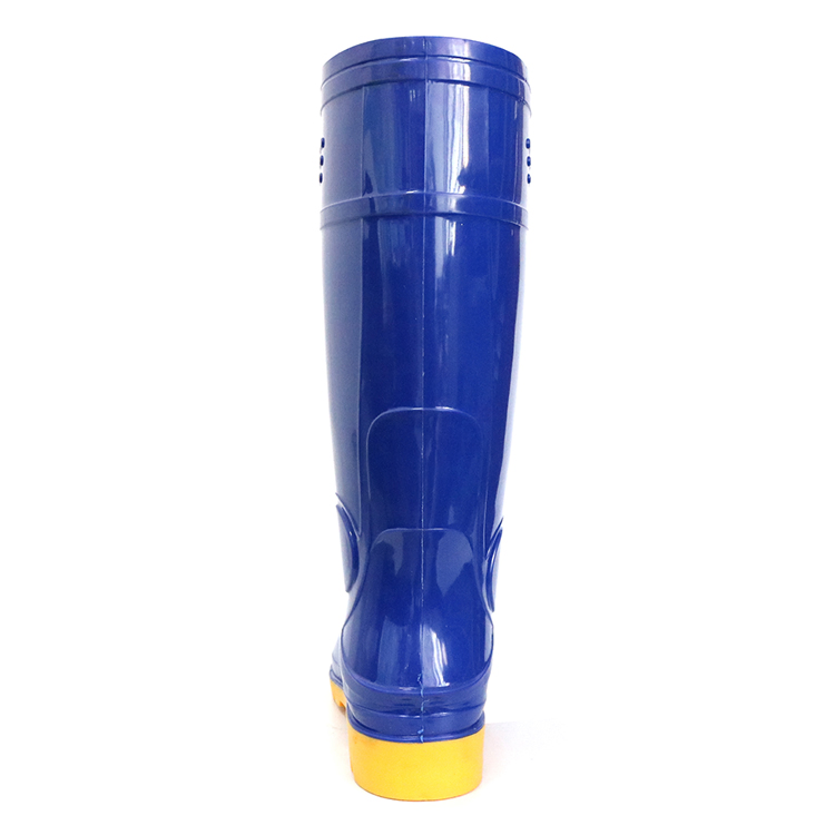 CE Verified Blue Waterproof Oil Acid Alkali Resistant PVC Knee Gumboots Anti Slip Steel Toe Puncture Proof Safety PVC Rain Boots