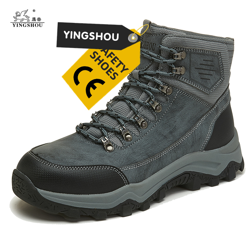 High Quality Microfiber Work Boots Men's Puncture Resistant Lightweight Slip Resistant Construction Safety Boots for Work Shoes