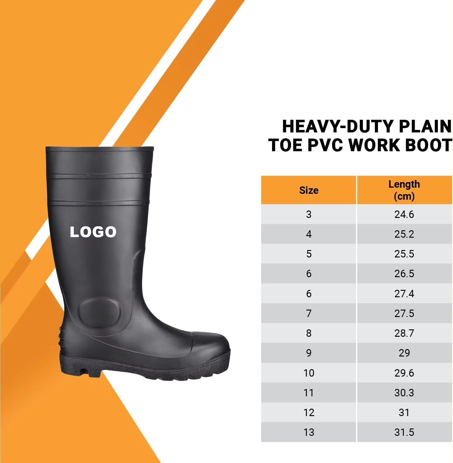 Heavy-Duty Steel Toe PVC Safety Shoes Waterproof Breathable Mesh Lining Unisex Work Boots for Factory Industrial Workshop Use
