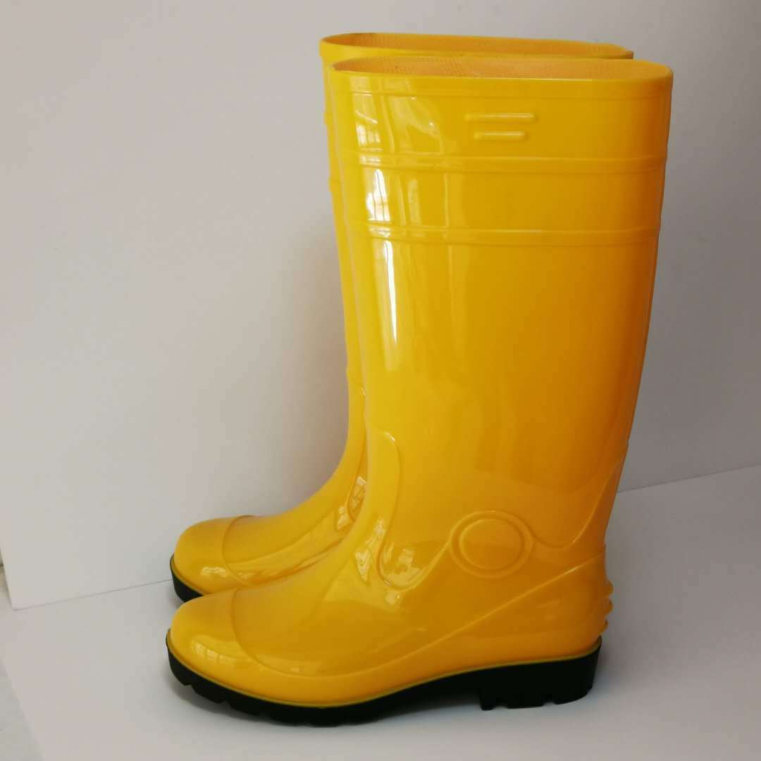 Polyvinyl Chloride (PVC) Waterproof Breathable Soft Knee-High Safety Boots with Steel Toe Steel Plate High Quality Oil Resistant