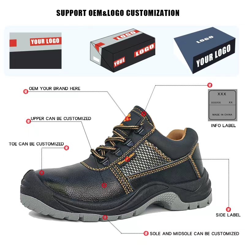 Men's Low Cut Industrial Safety Shoes for Winter Iron Toe Impact Oil &amp; Water Proof Waterproof Boots for Construction Work