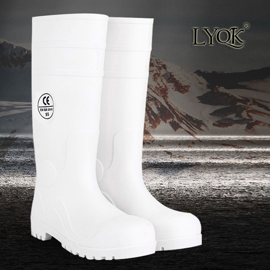 801 Double Steel Toe Midsole Waterproof Rubber PVC Working Protective Rain Boots