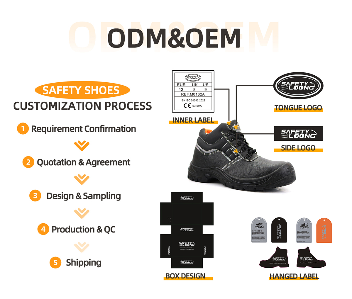 New Style Construction Waterproof Genuine Leather Anti slip Work Safety Shoes for Man Safety Shoes Steel Toe Work Boots Safety
