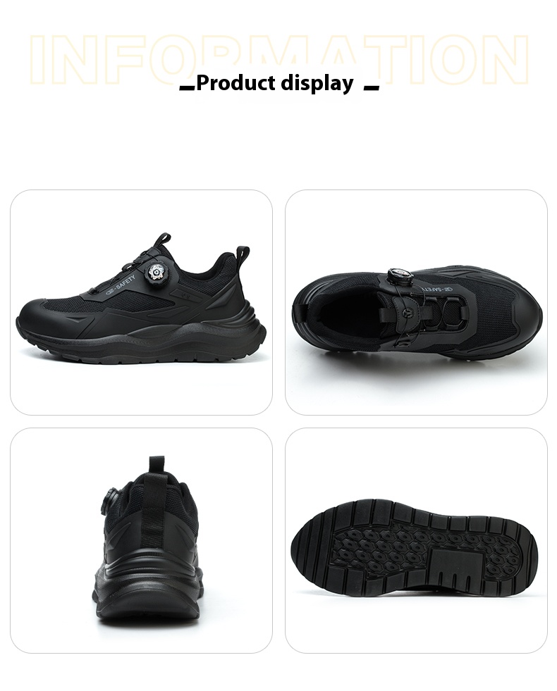 Men's Lightweight Summer Safety Shoes Anti-Impact Puncture-Resistant Breathable Woven Fabric Anti-Slip Odor-Free Work Shoes