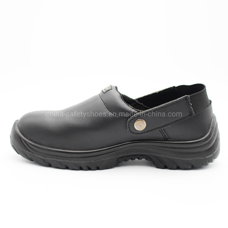 Full Grain Leather Work Safety Shoes for Chef Kitchen Slippers