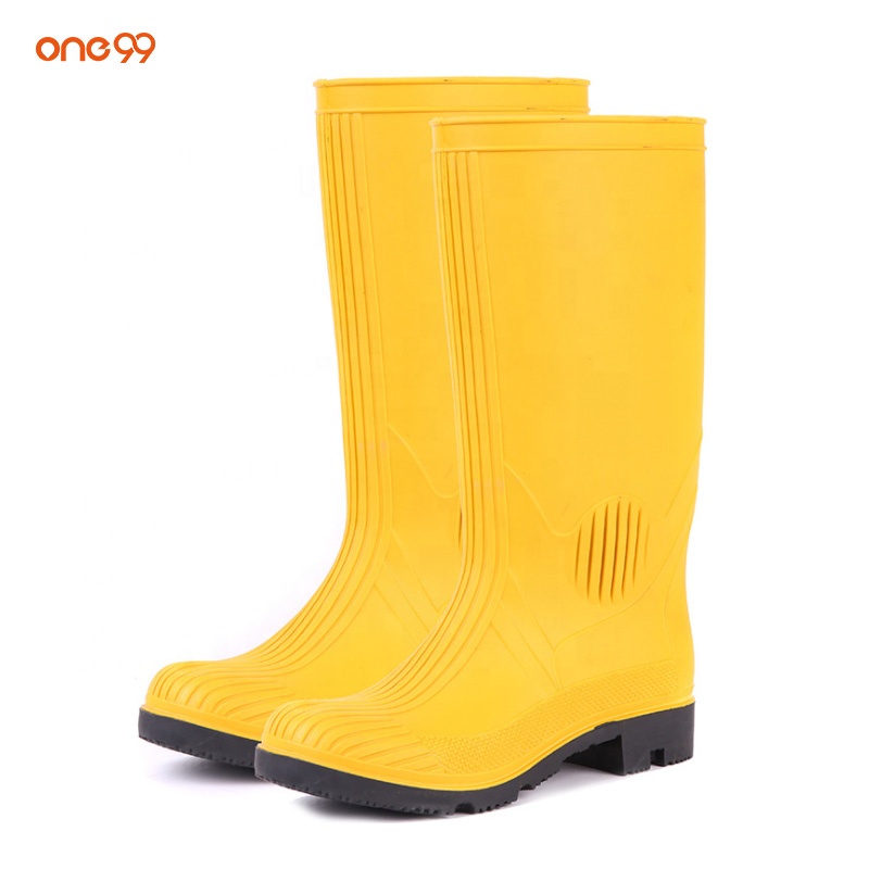 One99 Adult Garden Rain Boots Shoes Custom Waterproof PVC Safety Rain Boots Wholesale Long Rubber Work Boots Agriculture