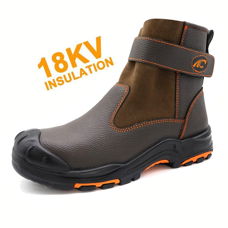 Tiger Master Fiberglass Toe Anti Puncture 18 Kv Insulation Dielectric Safety Shoes for Welding