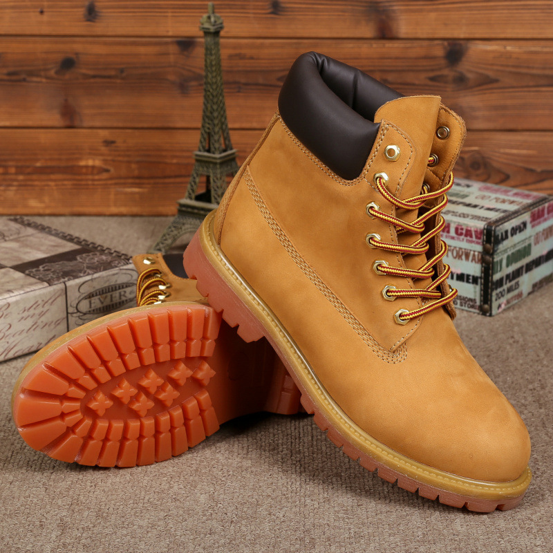 Accept Custom Mens Quality Safety Boots Waterproof Genuine Leather Boots for Men Slip-resistant and Wear-resistant Work Boots