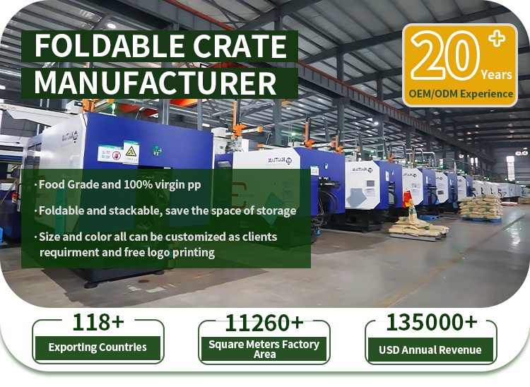 Plastic folding crate display